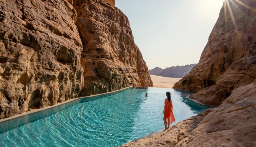 Red Sea coastline and coral reefs for year-round tourism activities