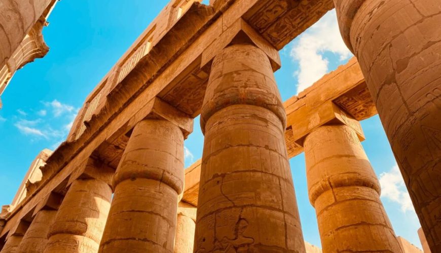 Famous tourist attractions in Egypt, including temples, pyramids, and historical sites