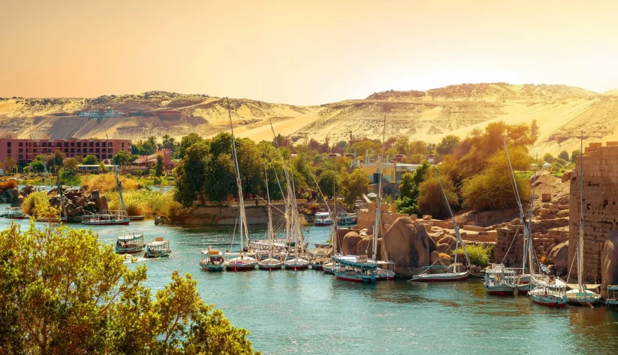Temple of Philae in Aswan, Egypt along the Nile River