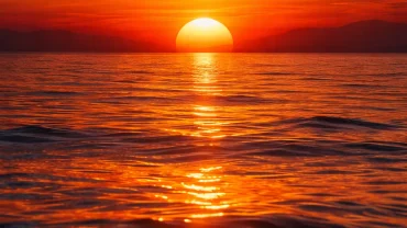 Colorful sunset over the Red Sea in Hurghada, Egypt